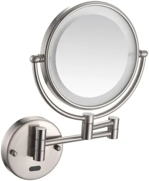 Bathroom Wall Mounted Makeup Mirror, LED Sensor Light, 360° Swivel, Concealed Install, for Hotel and Vanity Use
