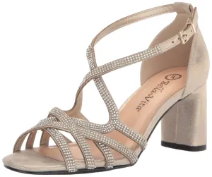 Bella Vita Women's Aliette Heeled Sandal, Soft Gold Metallic, 8.5 X-Wide