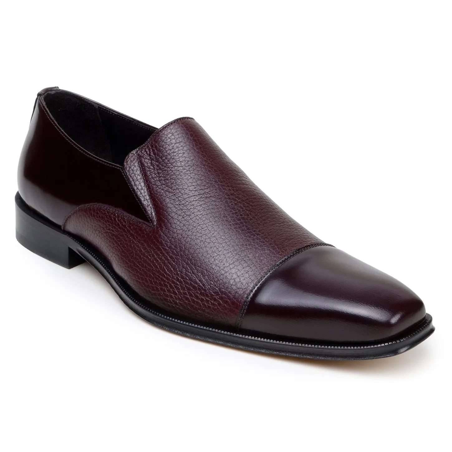 Belvedere Andreo in Burgundy Premium Italian Deerskin & Nappa Leather Slip-Ons