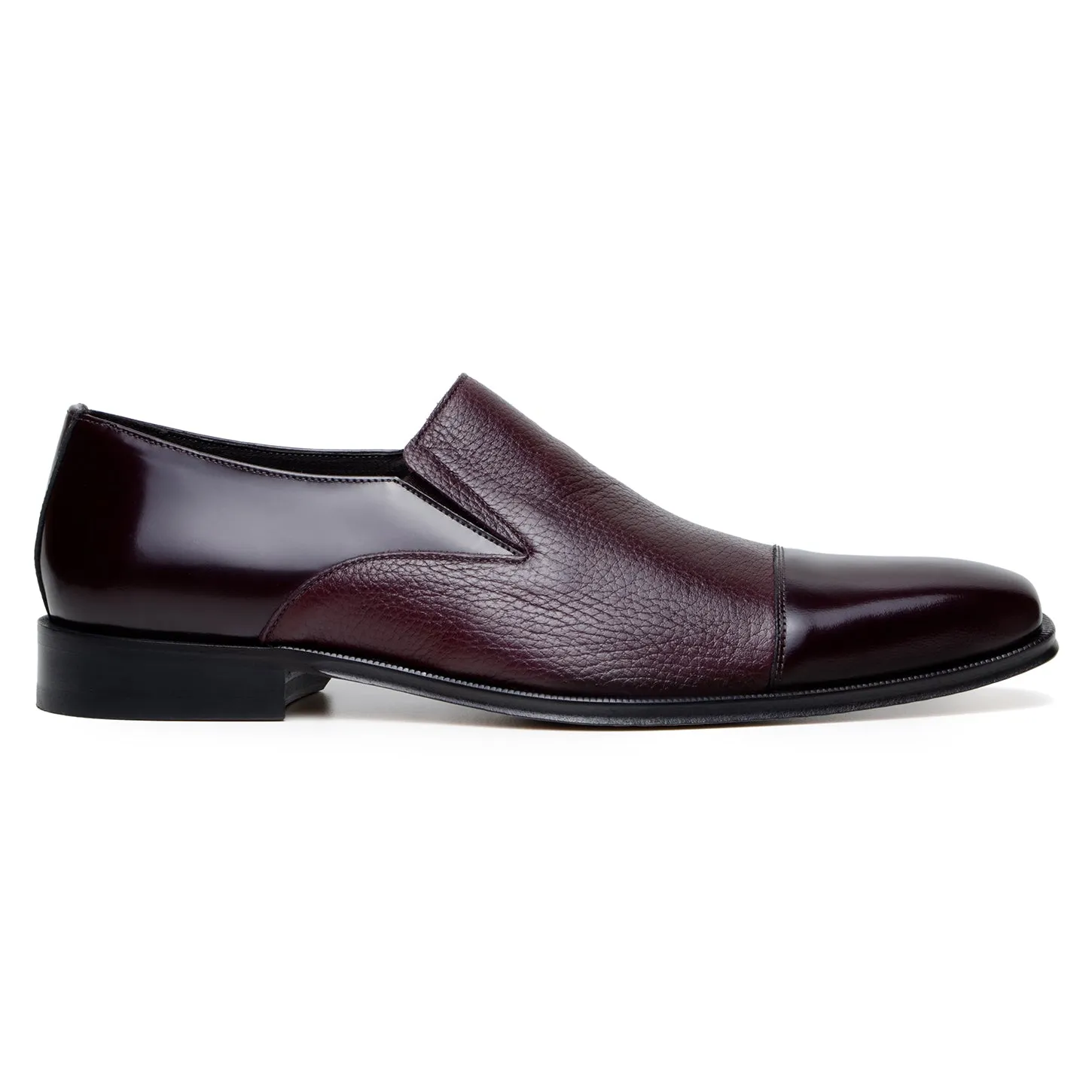 Belvedere Andreo in Burgundy Premium Italian Deerskin & Nappa Leather Slip-Ons