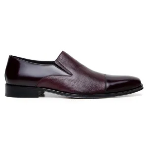 Belvedere Andreo in Burgundy Premium Italian Deerskin & Nappa Leather Slip-Ons
