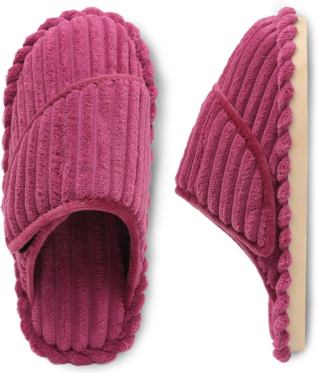 Besroad Womens Slippers Wide Diabetic Shoes Adjustable House Slippers Memory Foam Bedroom Shoes Arthritis Edema Indoor Outdoor