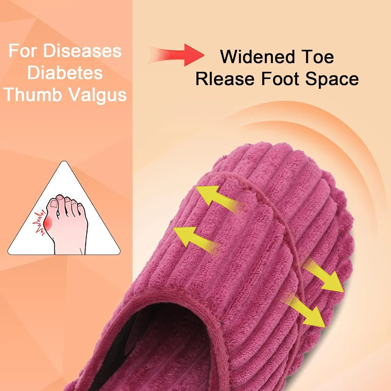 Besroad Womens Slippers Wide Diabetic Shoes Adjustable House Slippers Memory Foam Bedroom Shoes Arthritis Edema Indoor Outdoor