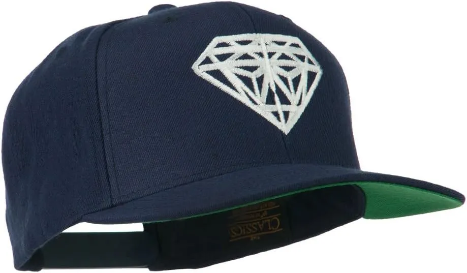 Big Diamond Embroidered Flat Bill Cap