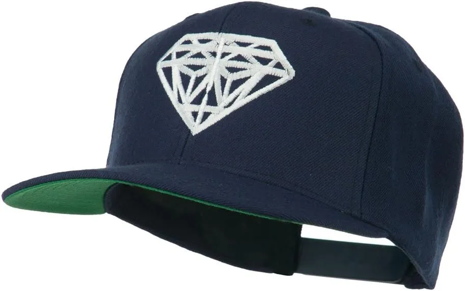 Big Diamond Embroidered Flat Bill Cap