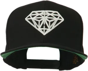 Big Diamond Embroidered Flat Bill Cap
