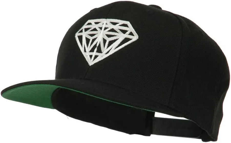 Big Diamond Embroidered Flat Bill Cap