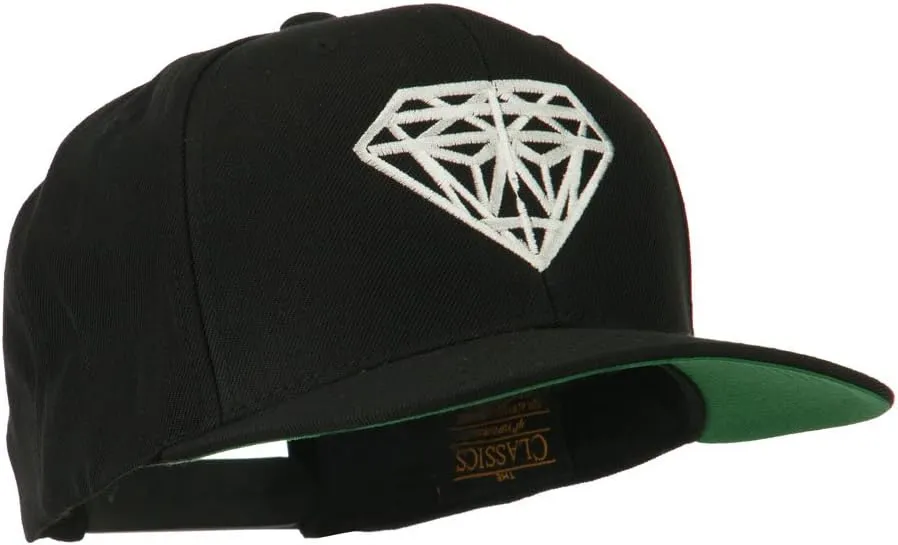 Big Diamond Embroidered Flat Bill Cap