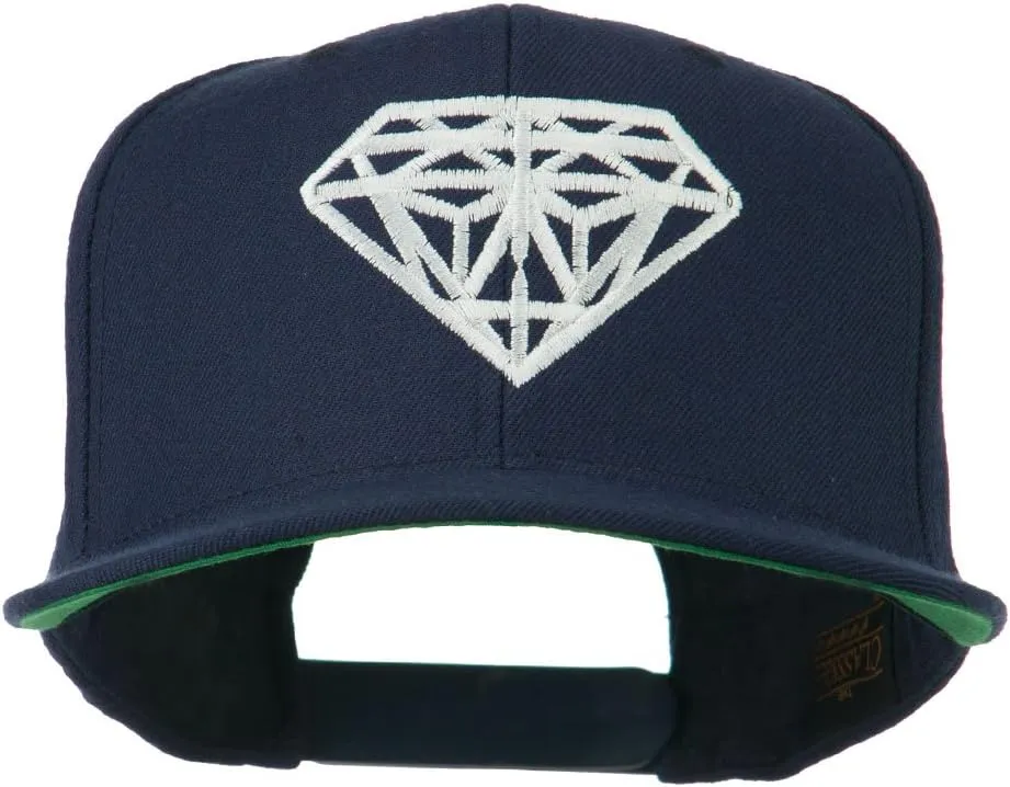 Big Diamond Embroidered Flat Bill Cap