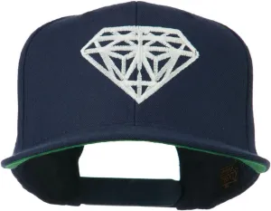 Big Diamond Embroidered Flat Bill Cap