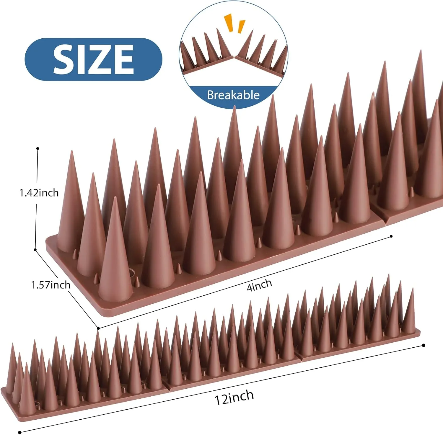 Bird Spikes for Outside, 20 Pack Bird Squirrel Raccoon Pigeon Cat Animal Deterrent Spikes for Bird Spikes for Anti Bird Defender Spikes Outdoor to Keep Birds Away and Keep Birds from Building Nest