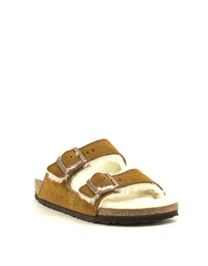 Birkenstock — Arizona Shearling Suede - Mink Narrow Width