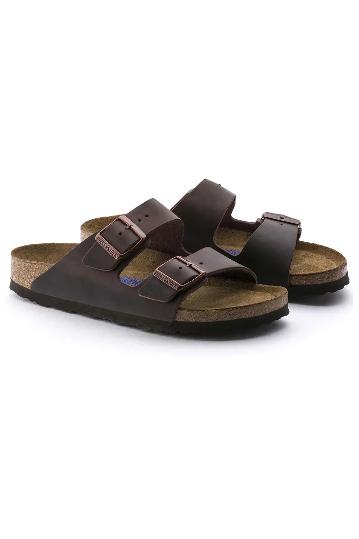Birkenstock Arizona Soft Footbed Oiled Leather Narrow Width in Habana
