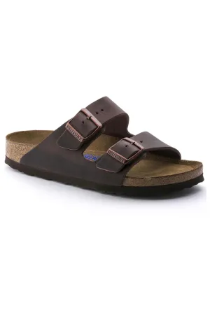 Birkenstock Arizona Soft Footbed Oiled Leather Narrow Width in Habana