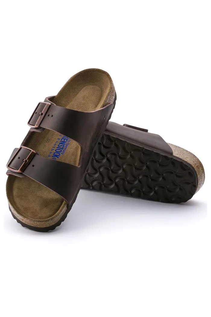 Birkenstock Arizona Soft Footbed Oiled Leather Narrow Width in Habana