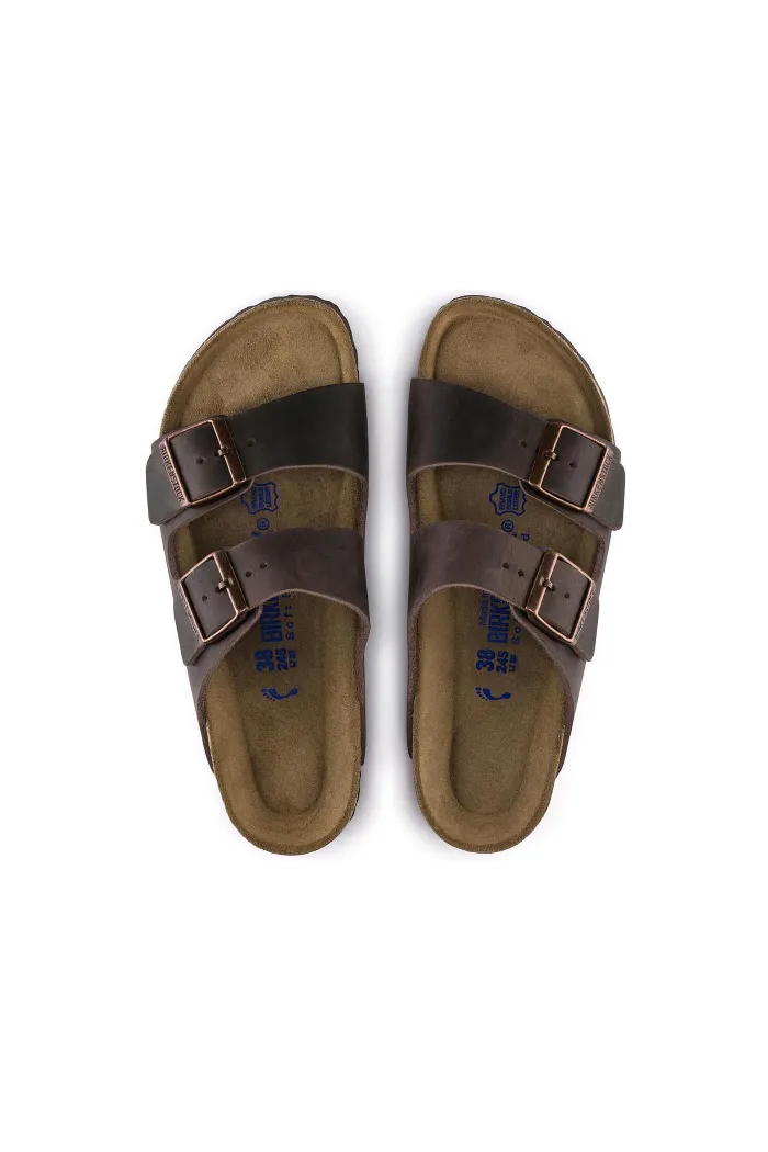 Birkenstock Arizona Soft Footbed Oiled Leather Narrow Width in Habana
