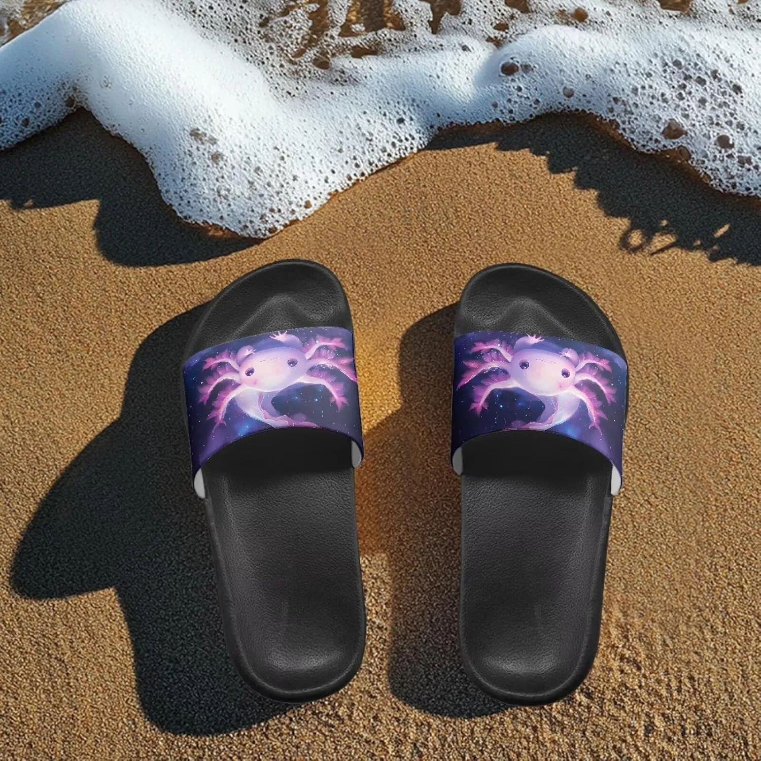 Biyejit Slippers for Women Men Open Toe Athletic Sandals Anti-Slip Sole Slide Sandals Flat Shoes for Indoor & Outdoor