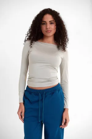 Boat-Neck Top - Silver