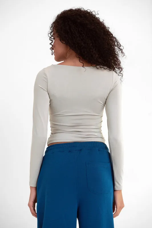 Boat-Neck Top - Silver