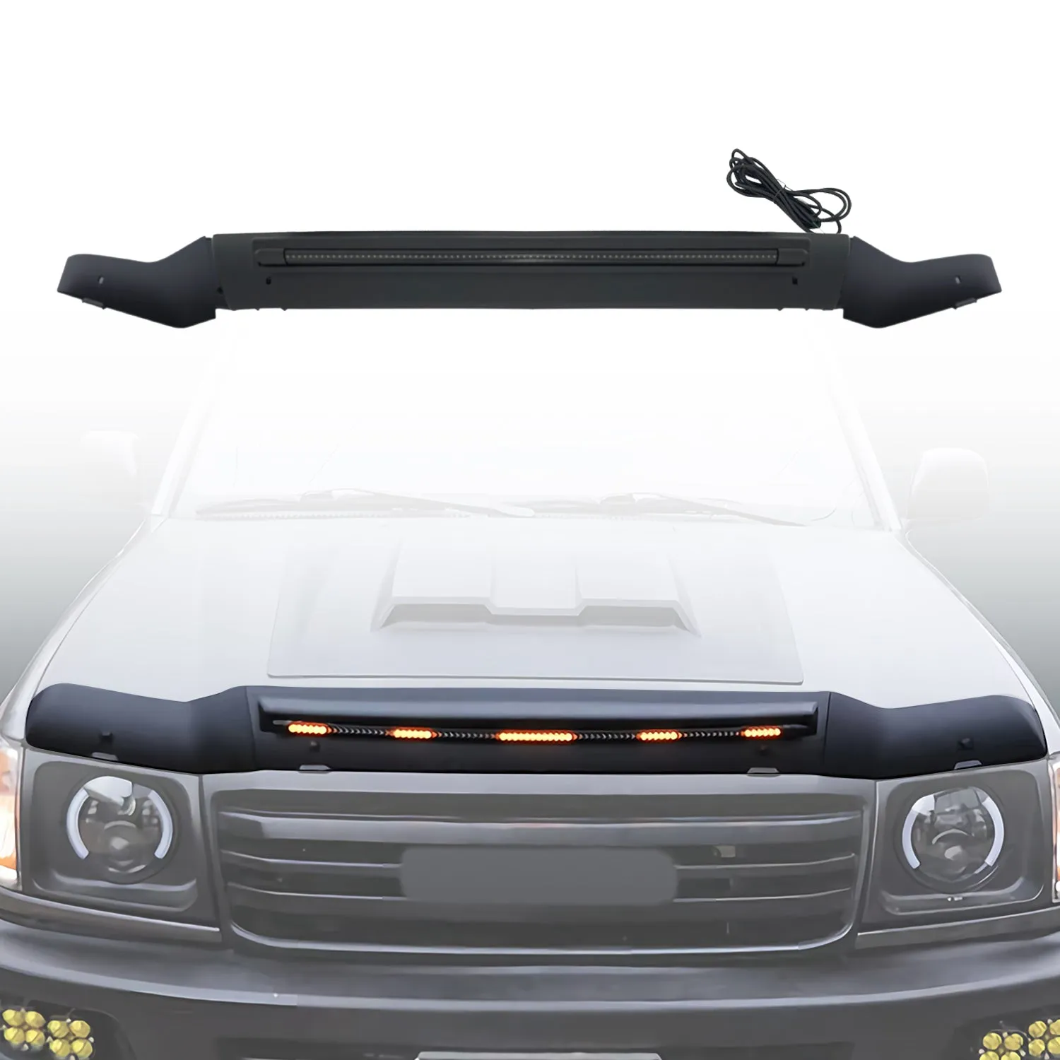 Bonnet Protector with LED Light for Toyota Land Cruiser 70 76 78 79 Series 2007-2023 LC70 LC76 LC78 LC79