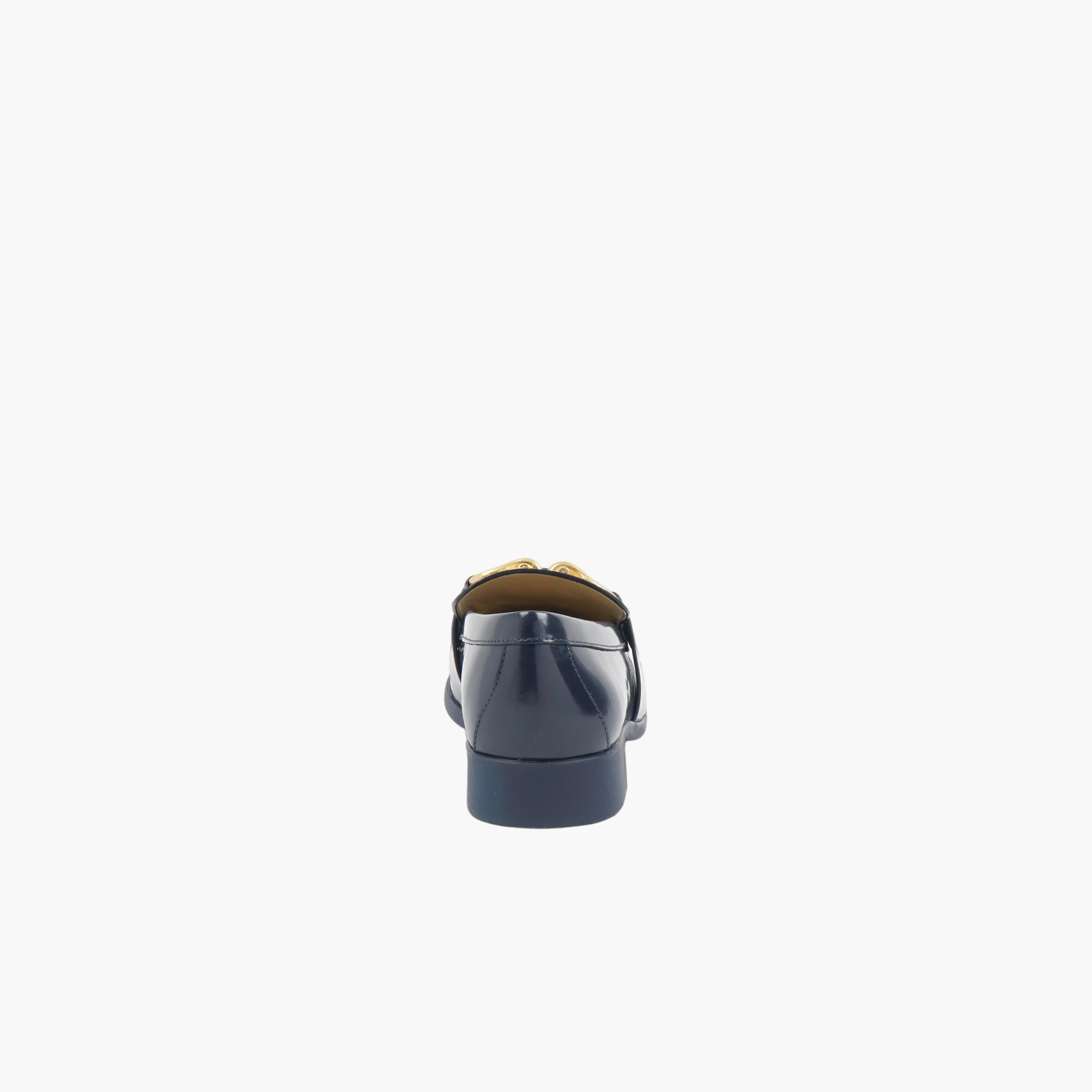 Bottega Veneta Navy-Gold Patent Leather Loafer