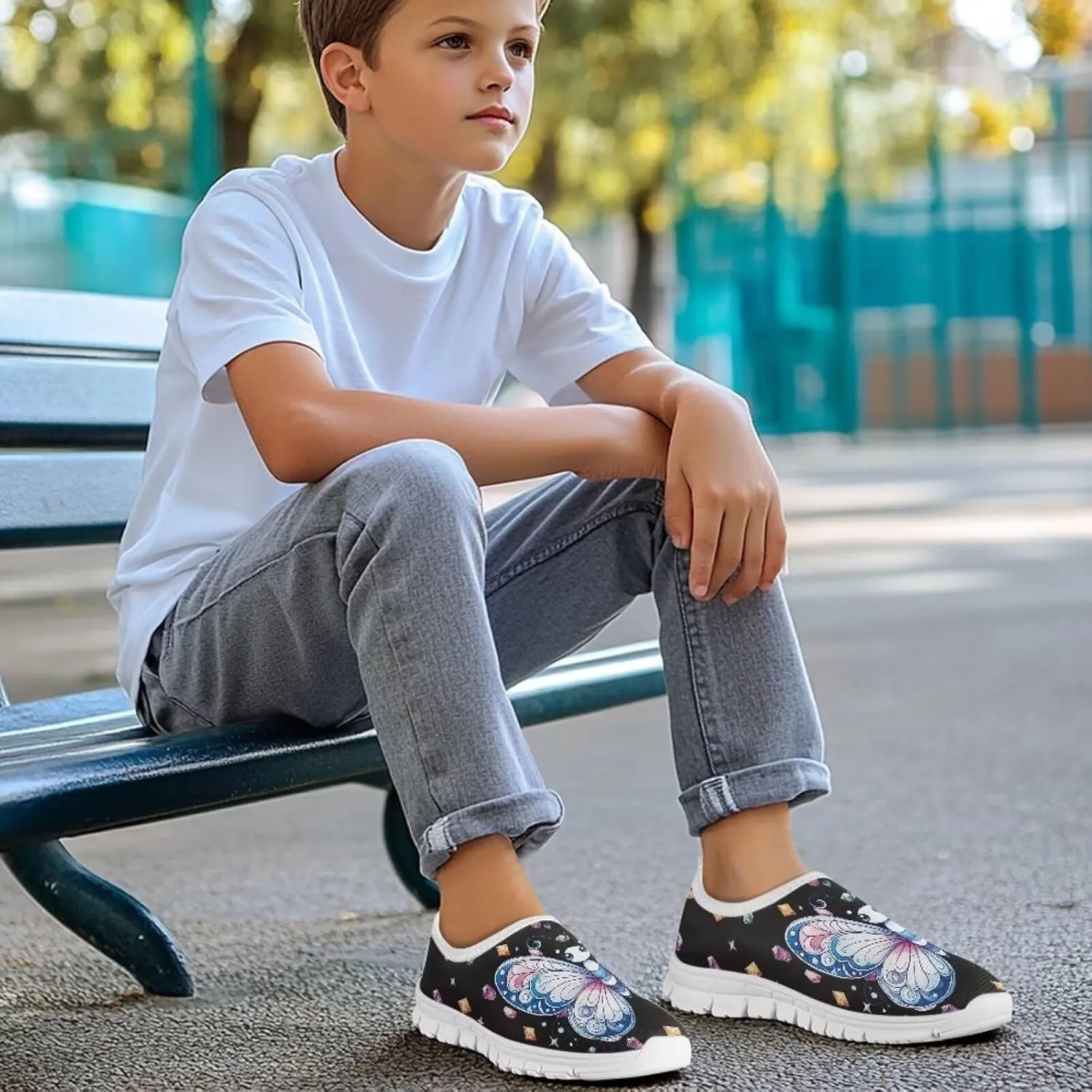 Boys Girls Slip On Casual Shoes Soft Loafers Lightweight Walking Hiking Shoes Non Slip Sport Sneakers for Little Big Kids Size 11-15