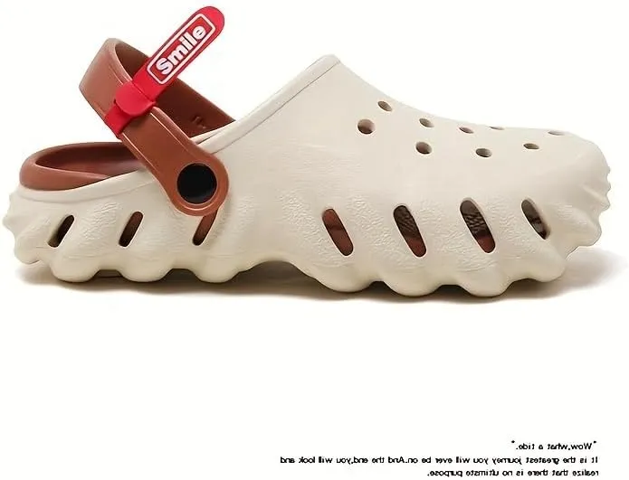 Breathable Hollow Design Men's Garden Clogs - Comfortable Slip-On Couple Beach Shoes