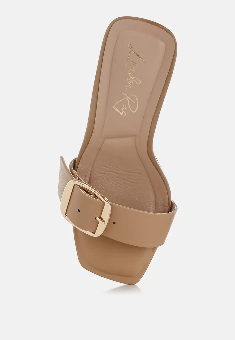 Buckle Strap Slip On Sandals By RUW