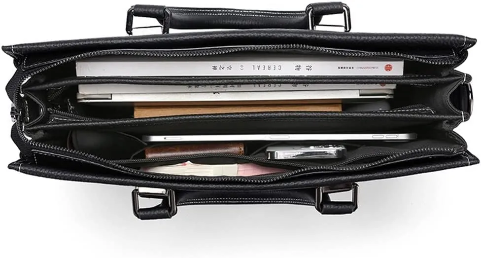 Business Briefcase Fashion Men's Cross Section Shoulder Crossbody Business Bag Laptop Handheld Computer Bag