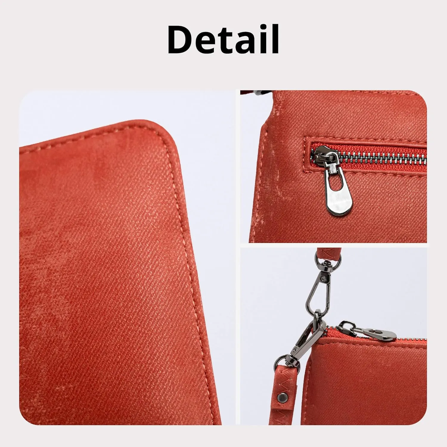 Bveyzi Genuine Leather Wristlet Purses for Women, Envelope Clutch Wallet Small Crossbody Bags for Dressy Evening