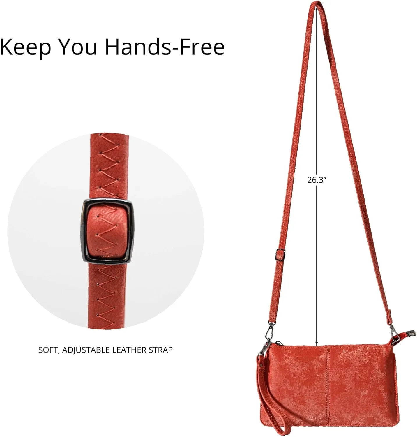 Bveyzi Genuine Leather Wristlet Purses for Women, Envelope Clutch Wallet Small Crossbody Bags for Dressy Evening