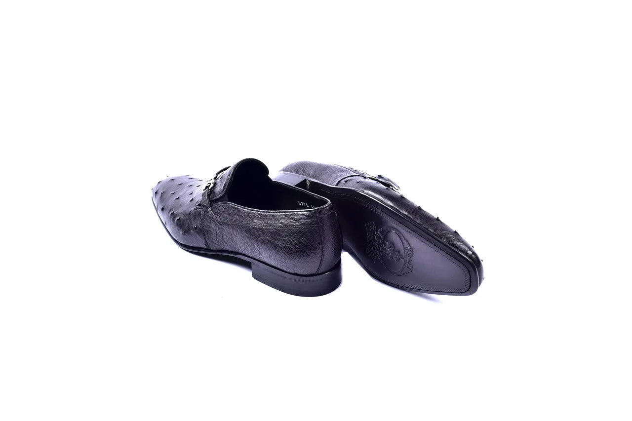 C0225- 5776 Genuine Ostrich-Black