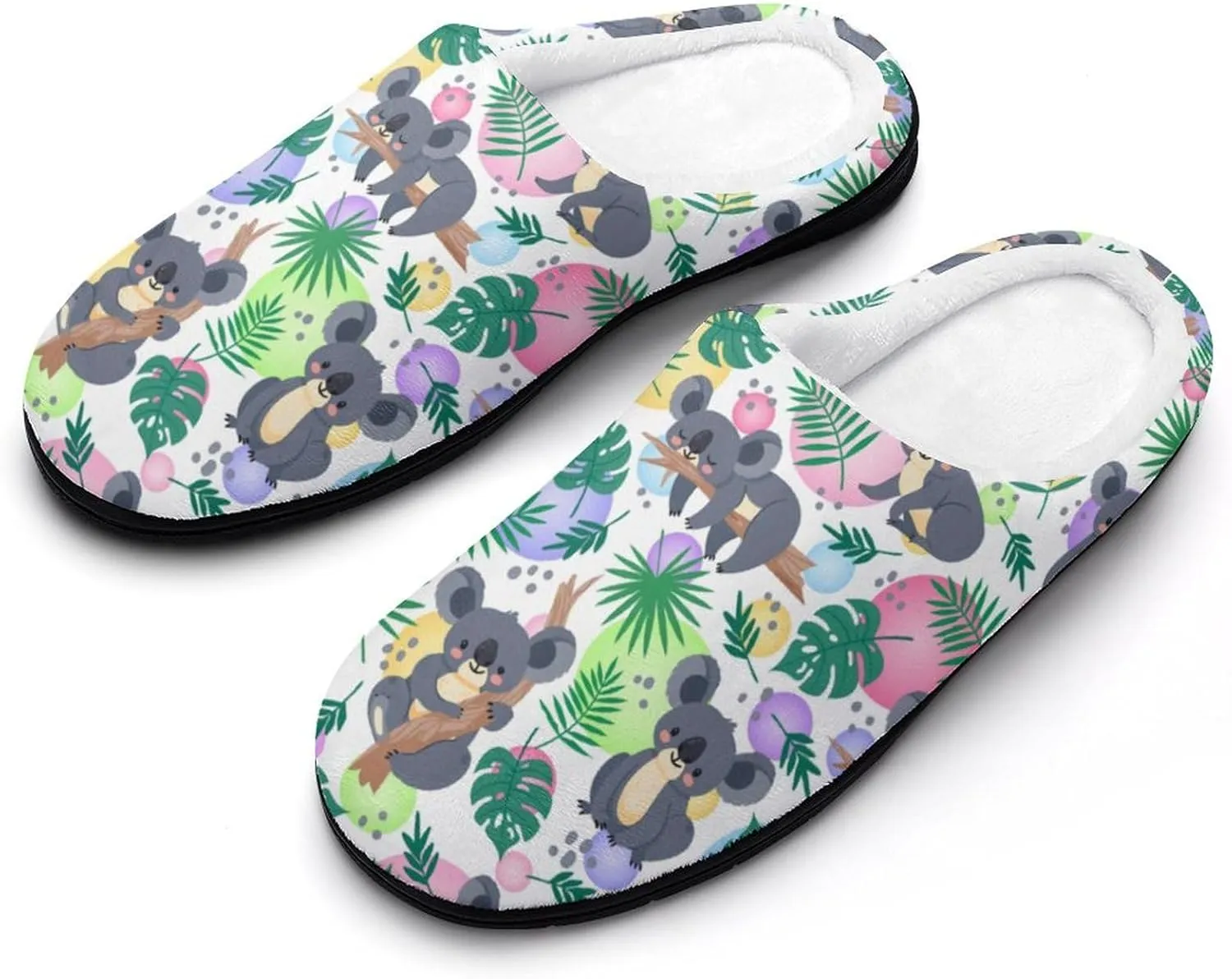 Cactus Clog Slippers For Men Non-Slip Warm House Slippers Women's Cotton Slippers Bedroom Slip-On Shoes Indoor Outdoor