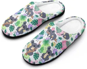 Cactus Clog Slippers For Men Non-Slip Warm House Slippers Women's Cotton Slippers Bedroom Slip-On Shoes Indoor Outdoor