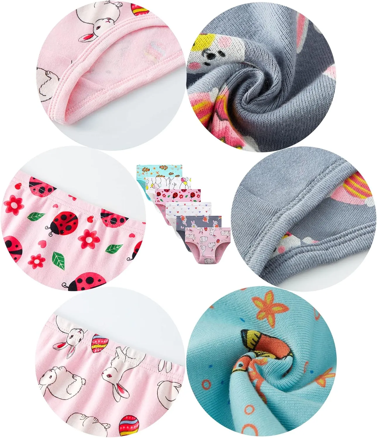 Cadidi Dinos Baby Soft Cotton Underwear Little Girls'Briefs Toddler Undies