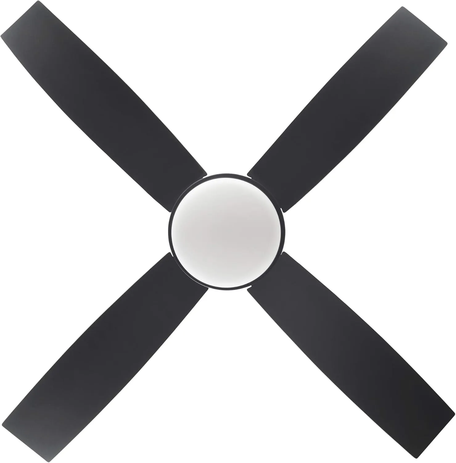 Cali 52-Inch Ceiling Fan with LED Light Kit, 4-Blade, Matte Black Finish, Remote Control – Design House, 157354-BLK