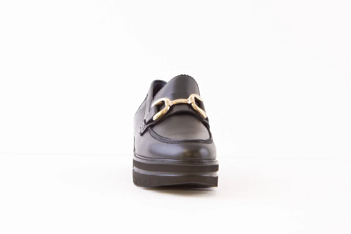 CALLAGHAN - 14854 WEDGE SLIP-ON SHOE - BLACK LEATHER