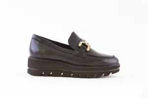 CALLAGHAN - 14854 WEDGE SLIP-ON SHOE - BLACK LEATHER