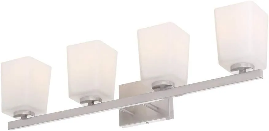 Canarm LTD IVL472A04BN Hartley 4 Light Vanity, Brushed Nickel with Flat Opal Glass