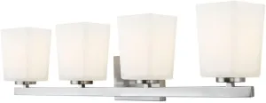Canarm LTD IVL472A04BN Hartley 4 Light Vanity, Brushed Nickel with Flat Opal Glass