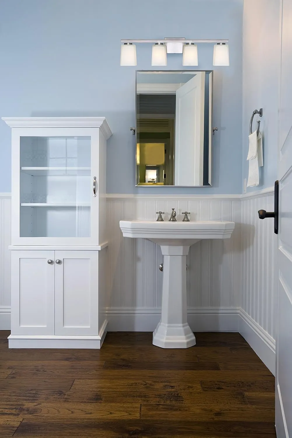 Canarm LTD IVL472A04BN Hartley 4 Light Vanity, Brushed Nickel with Flat Opal Glass