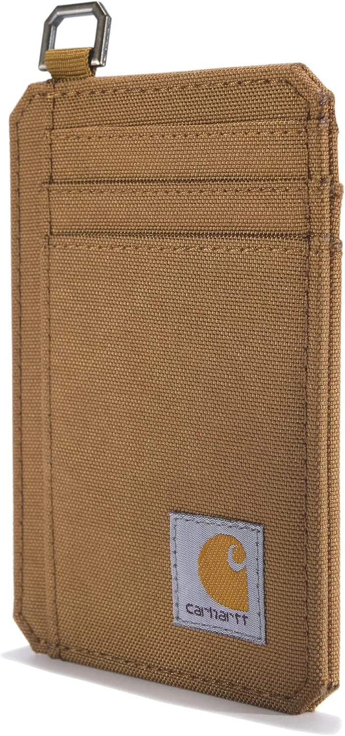 Carhartt Men's Nylon Duck Slim Front Pocket Wallets, Brown, One Size