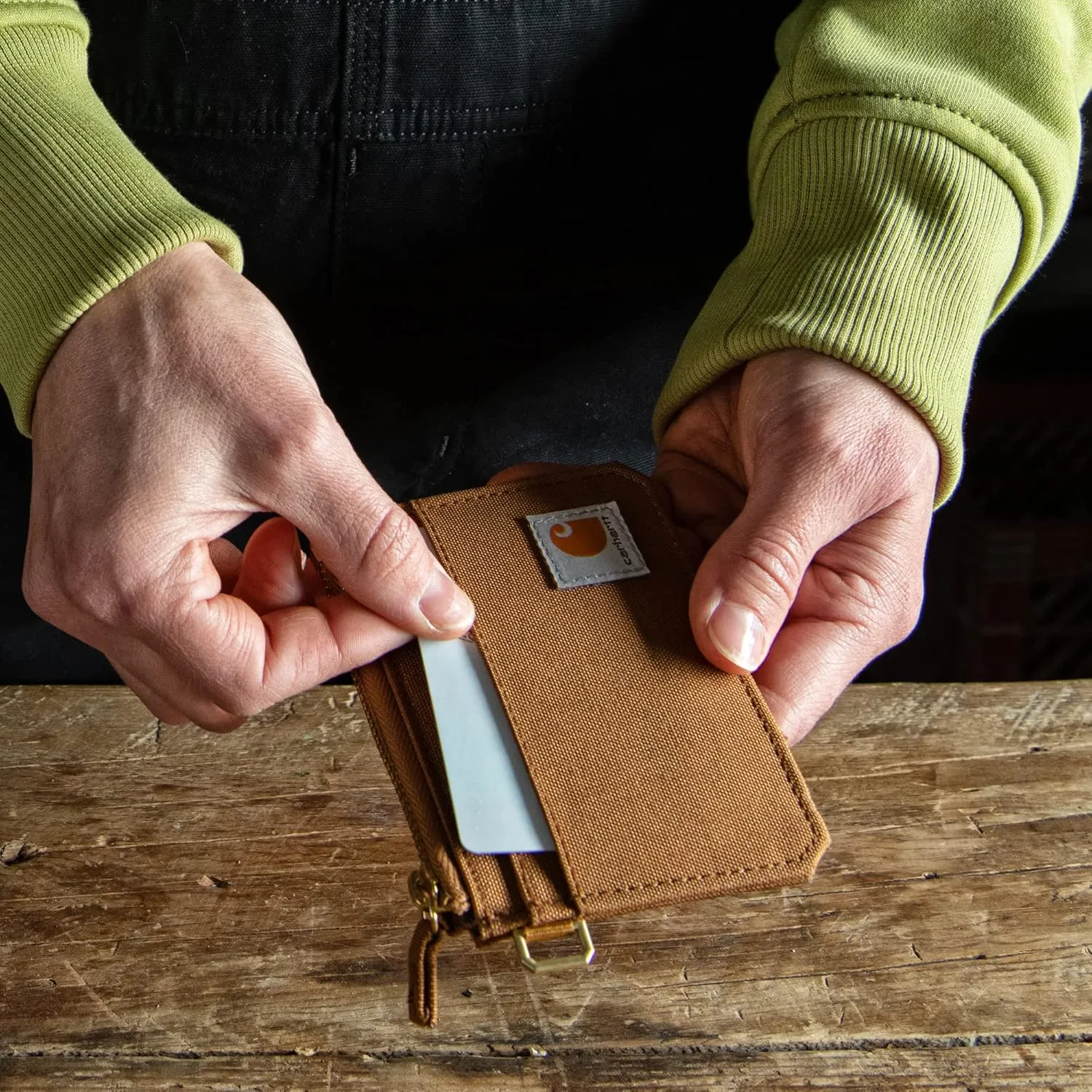 Carhartt Men's Nylon Duck Slim Front Pocket Wallets, Brown, One Size