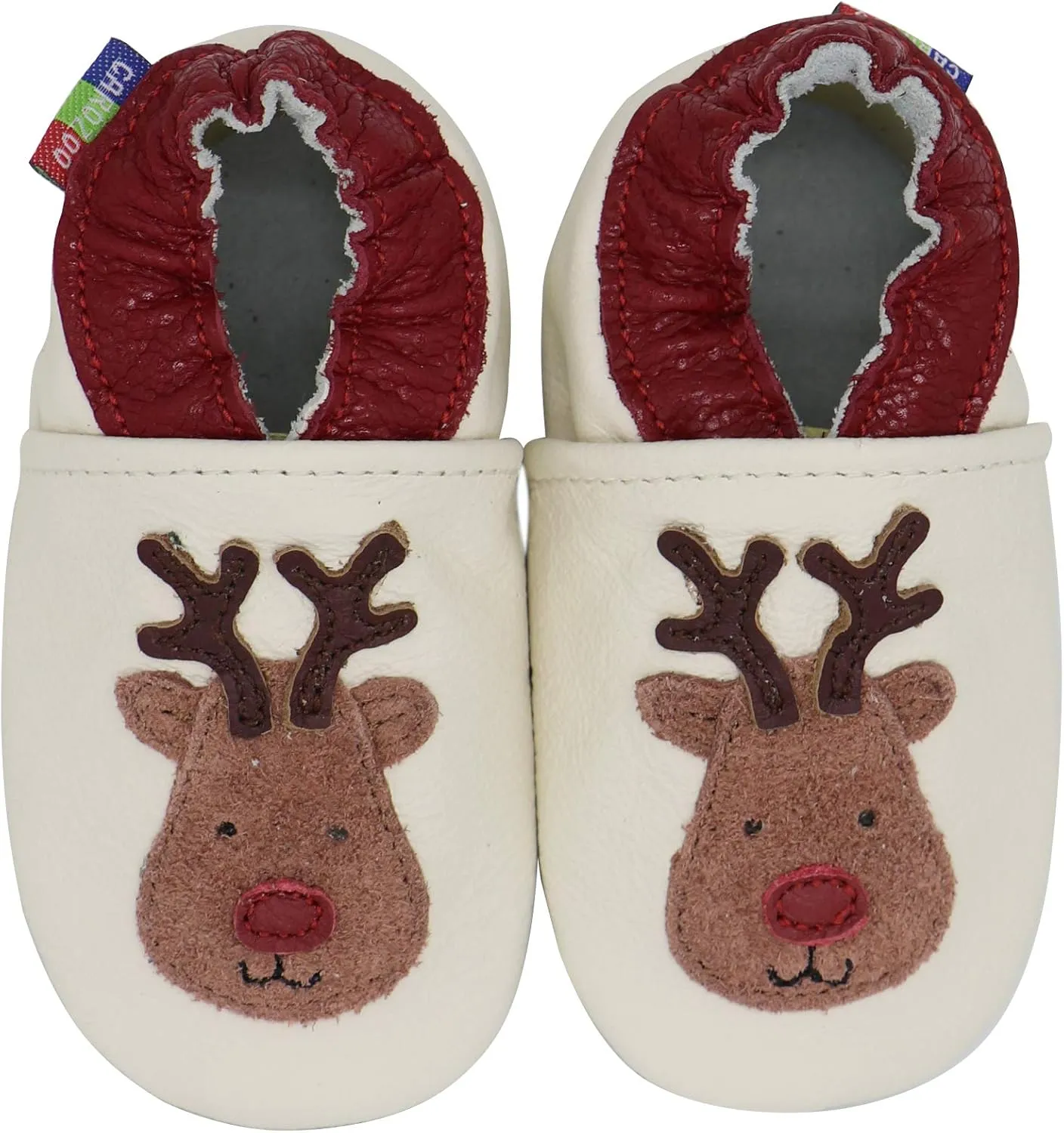 Carozoo Boys Girls Slippers Leather Soft Sole Indoor Shoes Socks Car Truck Dragon Shark Flowers 6-7 Years and 7-8 Years