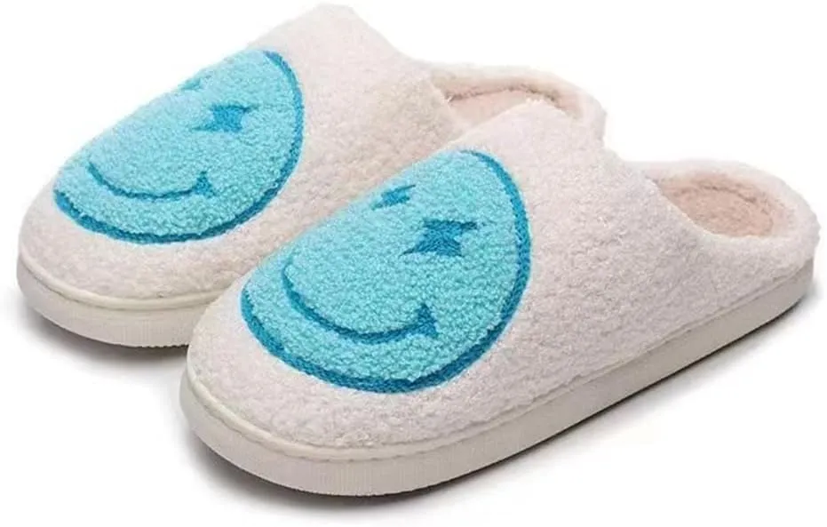 Cartoon Slippers for Women Men, Soft Fluffy Warm Lightweight Non-Slip Cute House Slippers Slip-On Cozy Indoor Outdoor Heart Meet Ne at Night Mushroom Cherry Strawberry Evil Eye Slippers