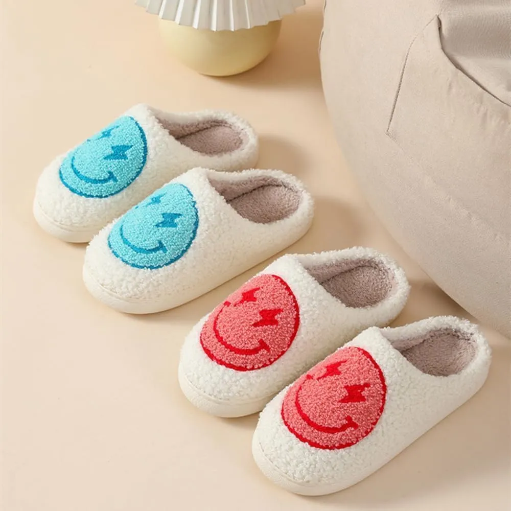 Cartoon Slippers for Women Men, Soft Fluffy Warm Lightweight Non-Slip Cute House Slippers Slip-On Cozy Indoor Outdoor Heart Meet Ne at Night Mushroom Cherry Strawberry Evil Eye Slippers