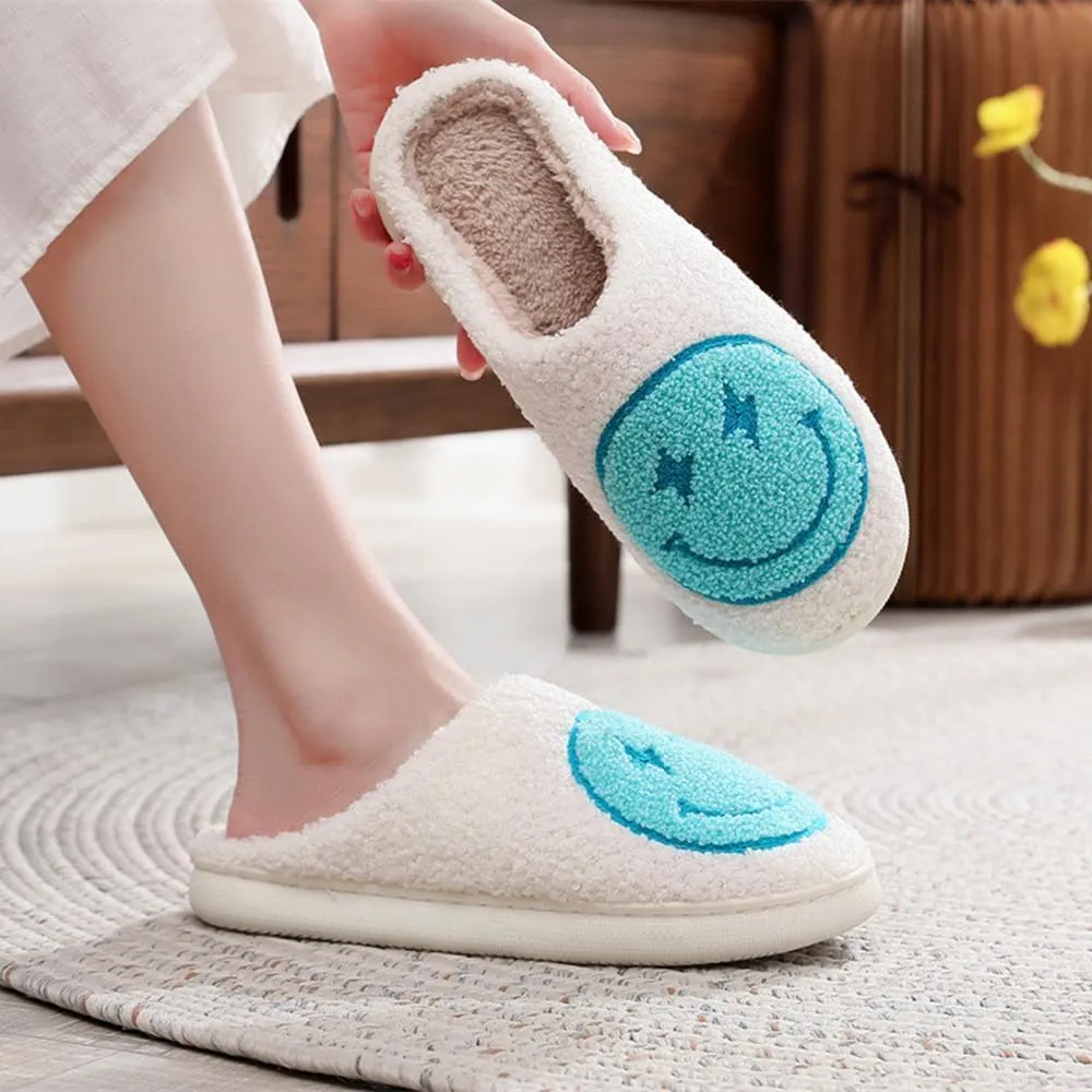 Cartoon Slippers for Women Men, Soft Fluffy Warm Lightweight Non-Slip Cute House Slippers Slip-On Cozy Indoor Outdoor Heart Meet Ne at Night Mushroom Cherry Strawberry Evil Eye Slippers