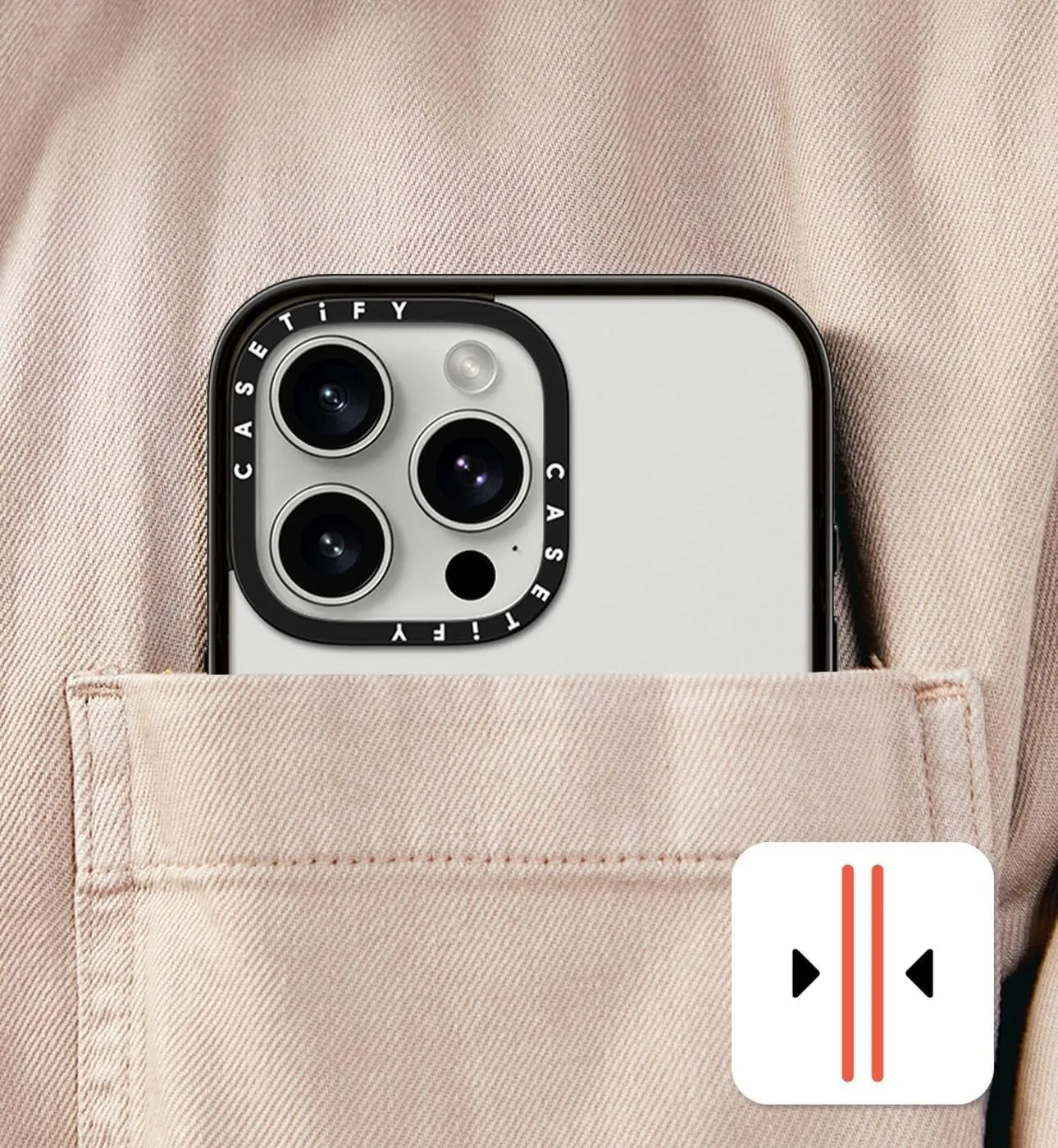 CASETiFY Compact iPhone 15 Case [4 ft. 2X Military Grade Drop Protection/Slim/Lightweight] - Abstract Modern Coral White Pastel - Clear Black
