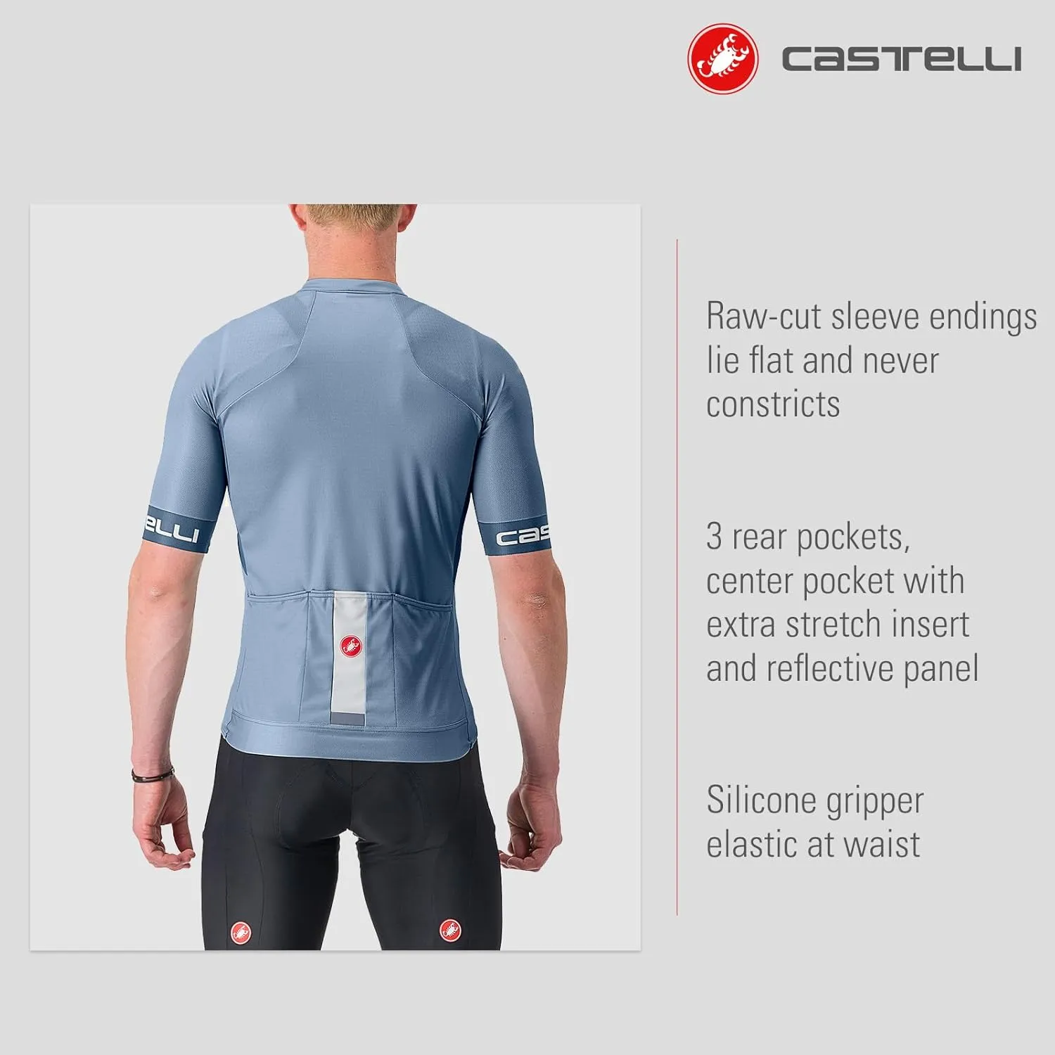 CASTELLI Men’s Entrata VI Jersey, Quarter Length Sleeve Zip Up Jersey for Aerodynamics, Gravel Biking & Race Cycling