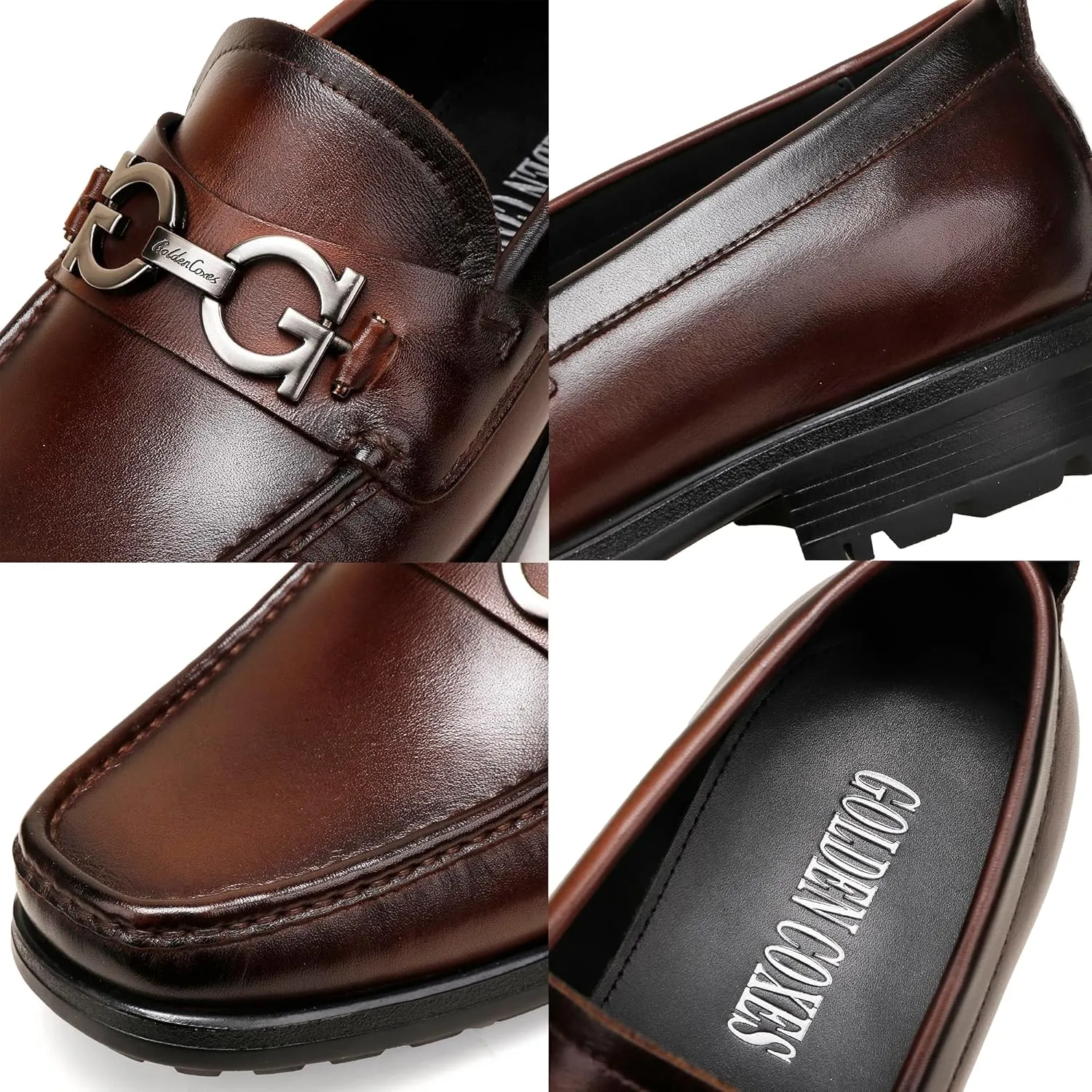 Casual Dress Shoes for Men, Premium Formal Buckle Dress Loafers Business Slip-on Penny Loafer for Mens